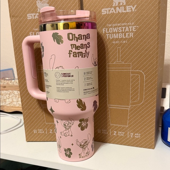 Stanley Accessories - Stanley Pink - Stitch theme-  engraved 40oz Tumbler